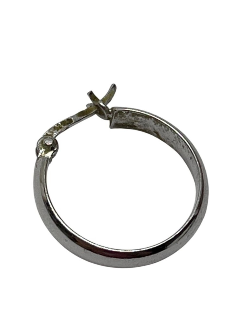 Small Silver Sterling Hinged Hoop Earring Single Piece Lightweight Unisex Design